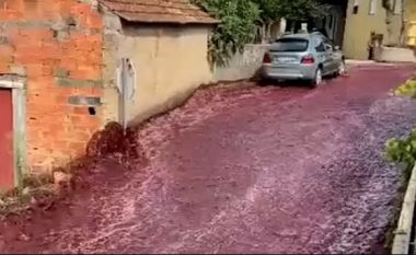 Shpërthejnë depozitat, momenti kur qyteti portugez mbulohet nga 2.2 milionë litra verë e kuqe që derdhej rrugëve