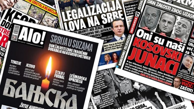 Narrativa dezinformuese e tabloidëve të kontrolluara nga Aleksandar Vuçiq, terroristët i quajnë heronj