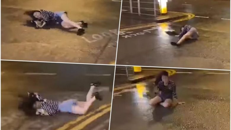 Fuqia e tajfunit Saola në Hong Kong, erërat e forta bëjnë që një vajzë “të fluturojë” dhe të përplaset në asfalt