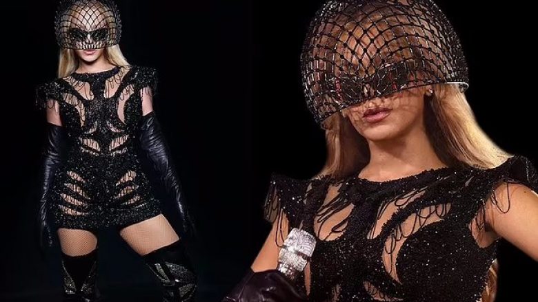 Beyonce merr vëmendje me fustanin transparent dhe kapelë rrjetë gjatë performancës së fundit