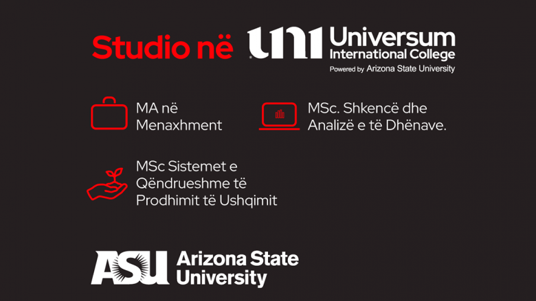 Studio Master në UNI – Universum International College dhe merr diplomë të fuqizuar nga Arizona State University