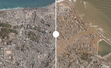 Imazhet satelitore tregojnë shkallën e shkatërrimit të qytetit libian nga përmbytjet