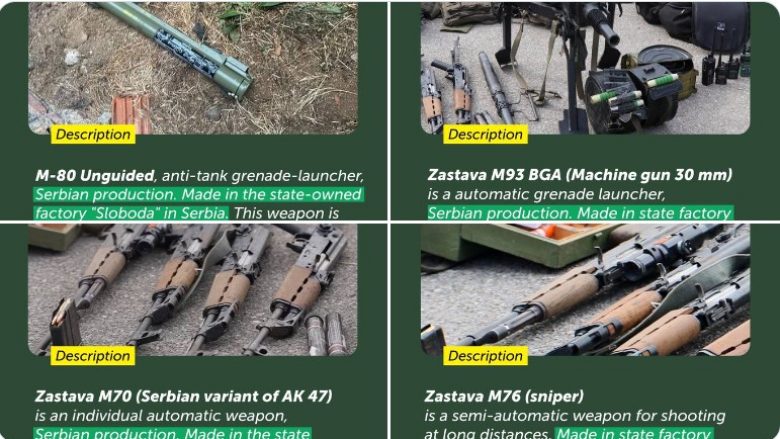 Kurti: Këto armë janë bërë nga prodhuesit shtetëror serbë – pra është e përfshirë edhe qeveria e Vuçiqit