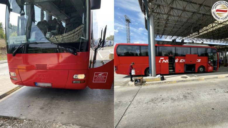 Dogana e Maqedonisë konfiskoi një autobus nga Serbia, kishte pjesë të posaçme për fshehjen e mallit