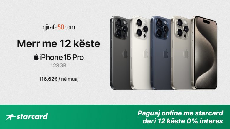Blej iPhone 15 Pro për vetëm 116.62€ në muaj