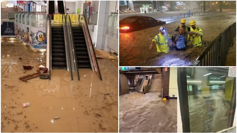 Reshjet më të larta në 140 vitet e fundit në Hong Kong – përmbyten rrugët, qendrat tregtaret dhe stacionet e metrove