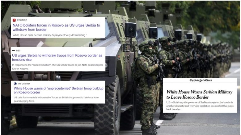 Grumbullimi i forcave serbe në kufi me Kosovën dhe kërkesa e SHBA-së për largimin e tyre – lajm në mediat ndërkombëtare