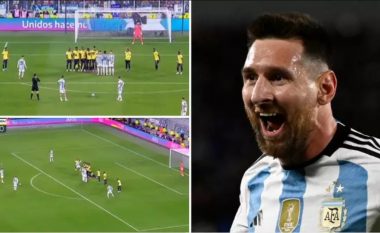 Messi me supergol nga goditja e lirë i jep fitoren Argjentinës ndaj Ekuadorit