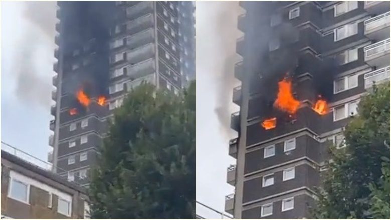 Dhjetëra zjarrfikës në aksion – pamje që tregojnë zjarrin që kishte përfshirë një bllok banesash 24-katësh në Londër