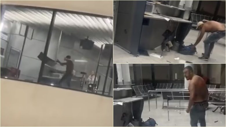 Humbi fluturimin e tij, pasagjeri sulmoi stafin e aeroportit të Palma de Mallorca, theu orenditë dhe një kompjuter dhe kërcënoi se do të vriste veten