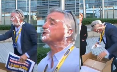 Shefi i Ryanair goditet me krem ëmbëlsirash nga protestuesit e klimës në Bruksel - befason me përgjigjen e tij