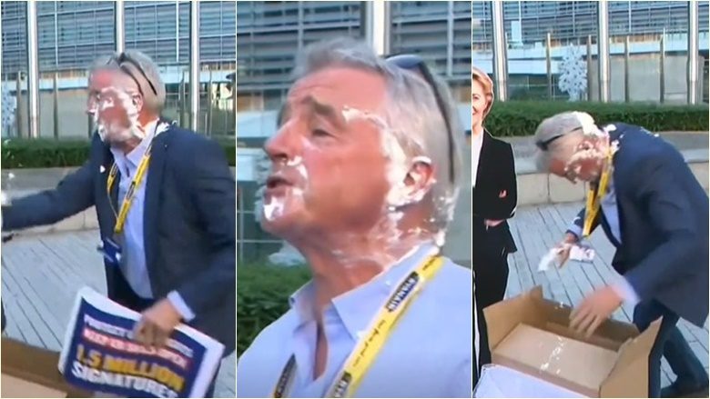 Shefi i Ryanair goditet me krem ëmbëlsirash nga protestuesit e klimës në Bruksel – befason me përgjigjen e tij