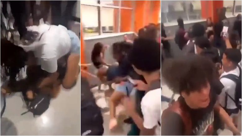 Shkelma, grushte dhe tërheqje flokësh: Përleshje masive ndërmjet nxënësve në një korridor të një shkolle të mesme në Florida