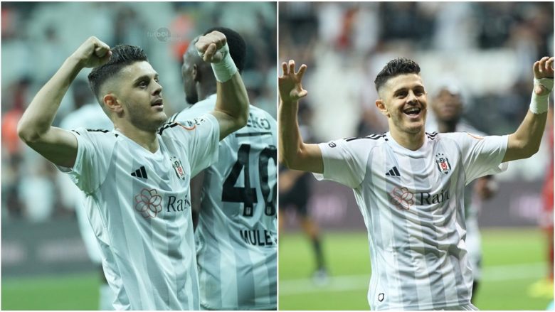 Milot Rashica gjen golin e parë me fanellën e Besiktas, feston me shqiponjë