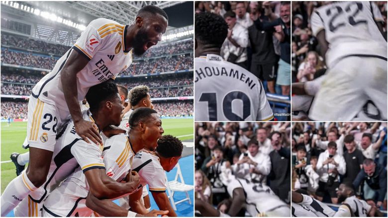 Nuk e lë pa krijuar zhurmë në rrjetet sociale: Rrëzimi i Rudiger gjatë festës së golit të Real Madridit u kthye në hit