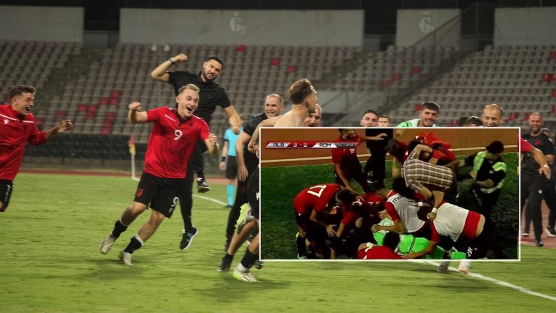 Në Shqipëri ndodh një gjë e rrallë, babai i futbollistit i ‘ikë’ sigurimit dhe hynë në fushë për të festuar golin e fitores