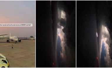 Si duket vetëtima nga aeroplani, pamje sa unike dhe të frikshme