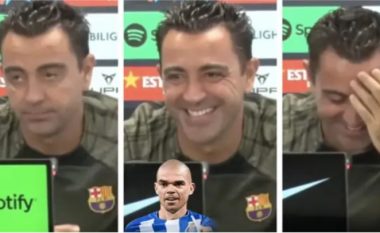 Xavi shkrihet së qeshuri ku i bëhet një pyetje për dy legjendat e Real Madridit – Barcelona luan kundër tyre brenda pesë ditëve