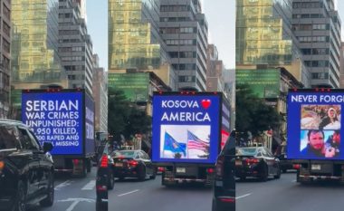 “Krimet e pandëshkuara serbe” – në zemër të New Yorkut shfaqen të dhënat e luftës në Kosovë në një reklamë