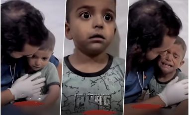 Pamje rrëqethëse, palestinezin e vogël mundohet që mjeku ta qetësojë pas sulmeve raketore në Gazë
