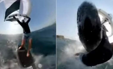 “Surfisti” përplaset me balenën e vogël në Australi, e tërheq thellë në ujë – shpëton mrekullisht