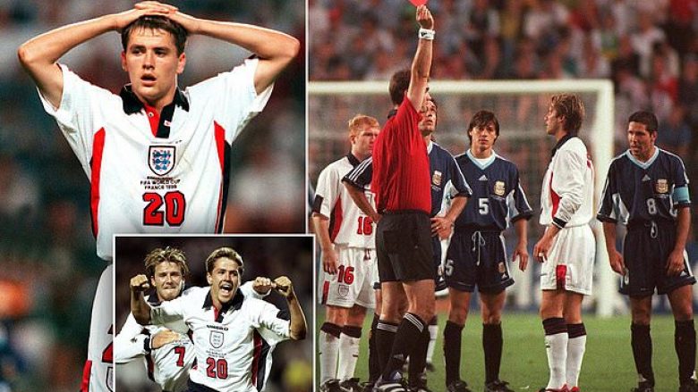 “Unë isha më i miri, ai ishte më i keqi”: Michael Owen rikujton kartonin e kuq të David Beckham ndaj Argjentinës