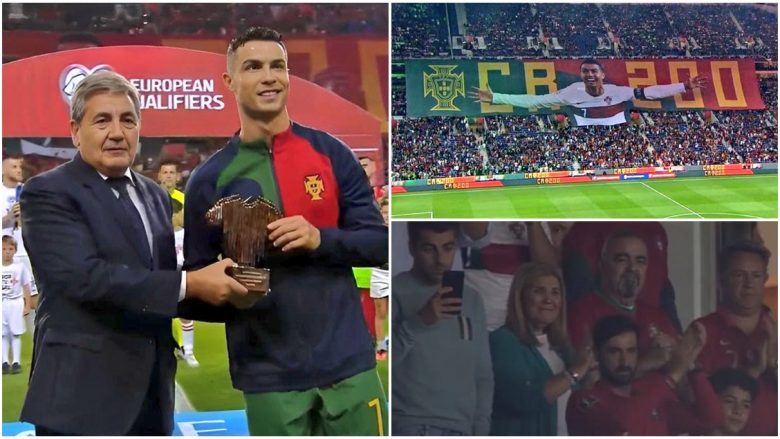 Ronaldo arrin 200 ndeshje me Portugalinë, nderohet nga federata dhe tifozët
