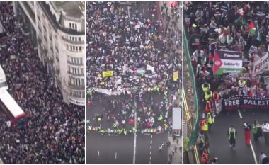 Rreth 100 mijë njerëz marshojnë në qendër të Londrës në përkrahje për Palestinën