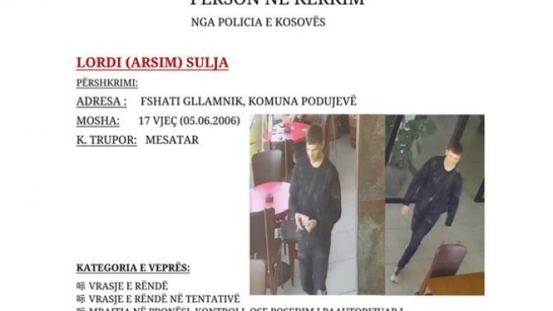 Vrasja e 30 vjeçarit në Podujevë i njohur si “Dhija” – policia ende në kërkim të 17 vjeçarit, Lordi Sulja