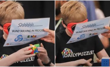 Adoleshenti australian zgjidhi një kub të Rubikut për 12 sekonda derisa ishte symbyllur