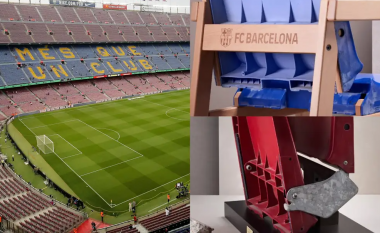 Çmenduria e Barcelonës me çmimin e vendosur në ulëset e Camp Nout që po demolohet