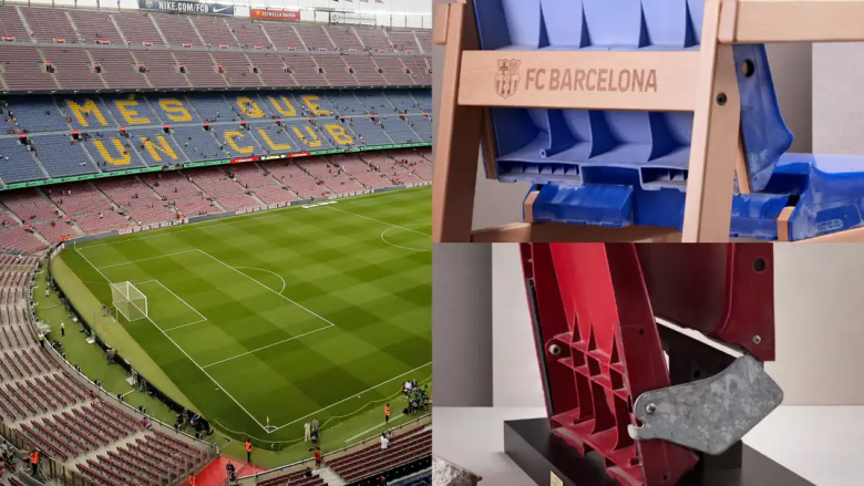 Çmenduria e Barcelonës me çmimin e vendosur në ulëset e Camp Nout që po demolohet