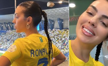 Në mbështetje të Cristiano Ronaldos – Georgina Rodriguez duket në formë të mirë në fotografitë nga stadiumi