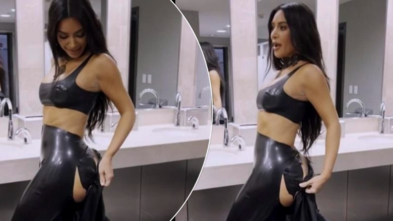 Kim Kardashian pëson një incident të pakëndshëm me gardërobën, i grisen pantallonat në të pasme gjatë pjesëmarrjes në një konferencë