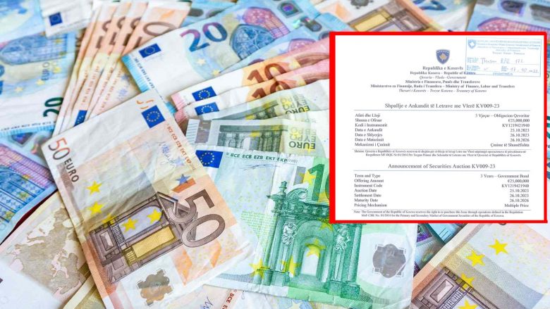 Më 25 tetor mbahet ankandi i nëntë i letrave me vlerë, në shumën prej 25 milionë euro