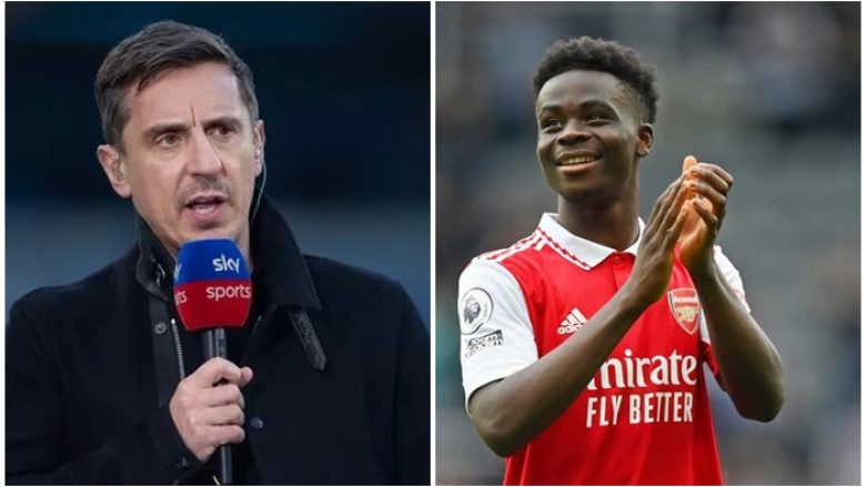 Gary Neville emëron tre lojtarë të paprekshëm te Arsenali – nuk përmend Bukayo Sakan