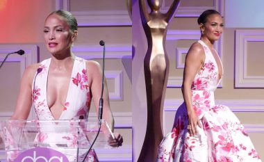 Jennifer Lopez shafqet joshëse në një fustan me lule në “Daytime Beauty Awards” në Hollywood për të nderuar Tracy Anderson