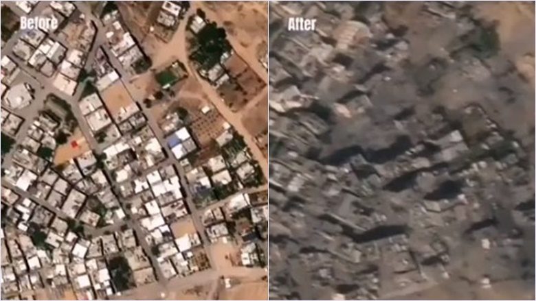 Fotografi satelitore të Gazës – dallimi nga para dhe pas sulmeve izraelite