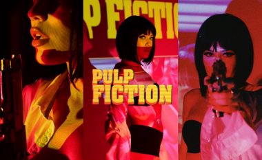Keisi Medini me imitim perfekt të Mia Wallance të filmit “Pulp Fiction” për festën e Halloween-it