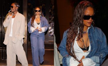 Rihanna shfaqet me shumë stil, ndërsa ajo dhe ASAP Rocky largohen nga hoteli në New York