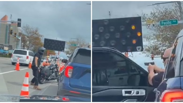 Pas një përplasje verbale në komunikacion, shoferi i veturës ia drejton revolen motoçiklistit në Virginia – policia i arreston të dy