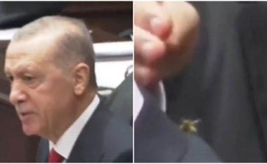 Momenti epik, roja e sigurisë shpëton Erdoganin nga grerëza – hoqi insektin nga shpina dhe e shtypi me këmbë