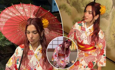 Dua Lipa duket bukur në Tokio teksa promovon kulturën dhe veshjet tradicionale japoneze