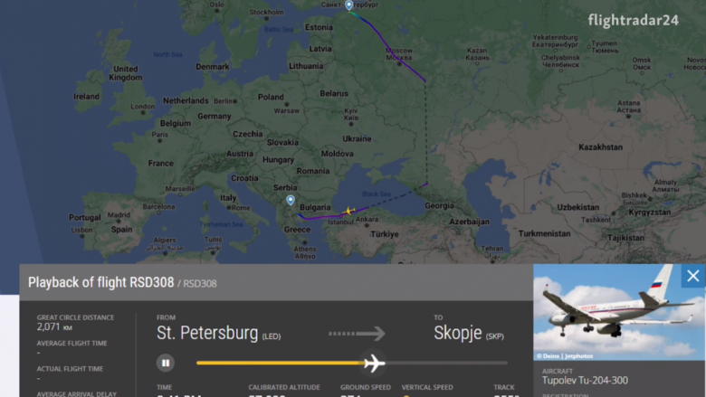 Si udhëtoi avioni i Lavrovit për në Shkup pasi Bullgaria mbylli hapësirën ajrore për shkak të Zakharovës