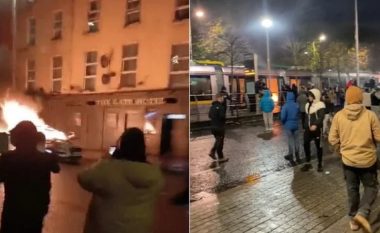 Kaos në Dublin pas sulmit të armatosur - protestuesit djegin autobusë, tramvaje dhe automjete