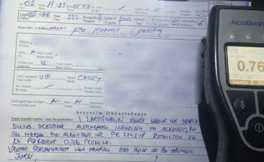 Drejtoi veturën nën ndikim të alkoolit në Ferizaj, gjobitet shoferi me 200 euro