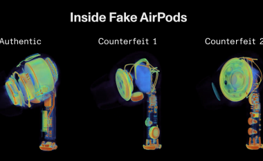 Se detajet bëjnë diferencën – skanimi CT tregon më së miri dallimin mes AirPods-ave origjinale dhe atyre falso