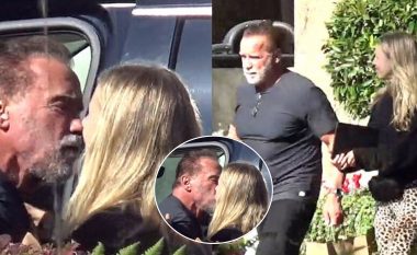 Mes romancës dhjetëvjeçare me Heather Milligan, Arnold Schwarzenegger fotografohet duke u puthur me një femër misterioze
