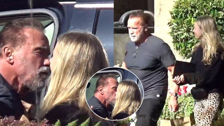 Mes romancës dhjetëvjeçare me Heather Milligan, Arnold Schwarzenegger fotografohet duke u puthur me një femër misterioze