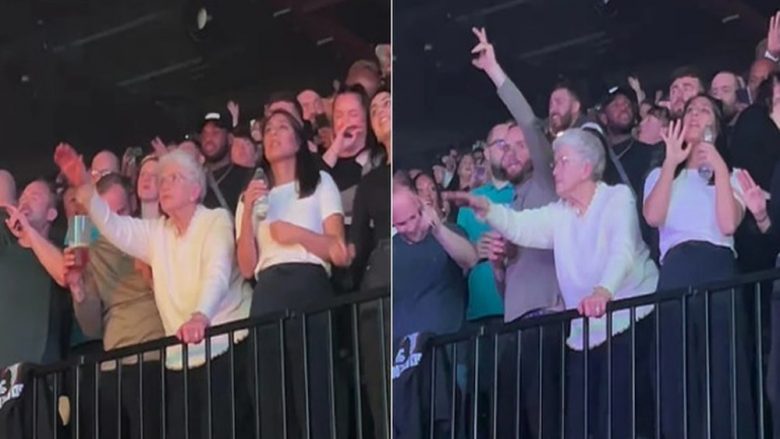 Gjyshja nga publiku tërhoqi vëmendjen me lëvizjet e saj të kërcimit në koncertin e 50 Cent